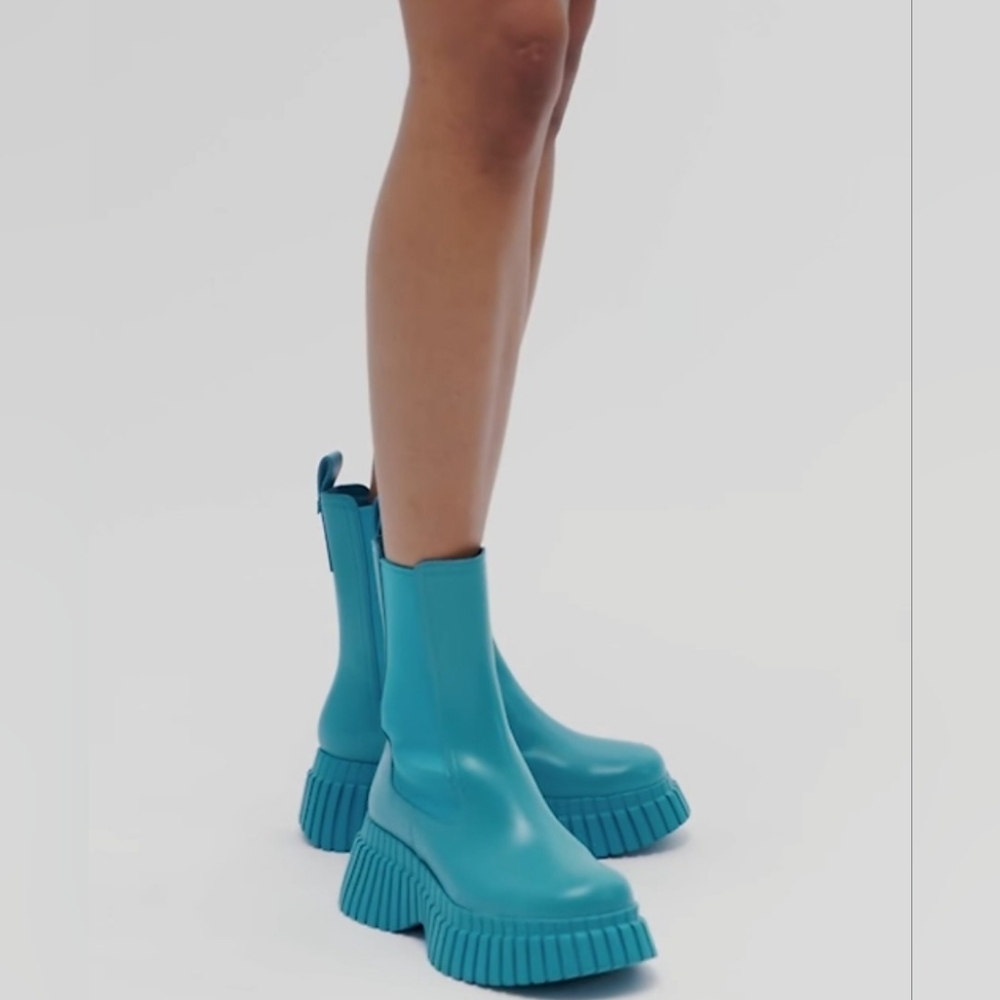 Camper Turquoise Heeled Pix Boots